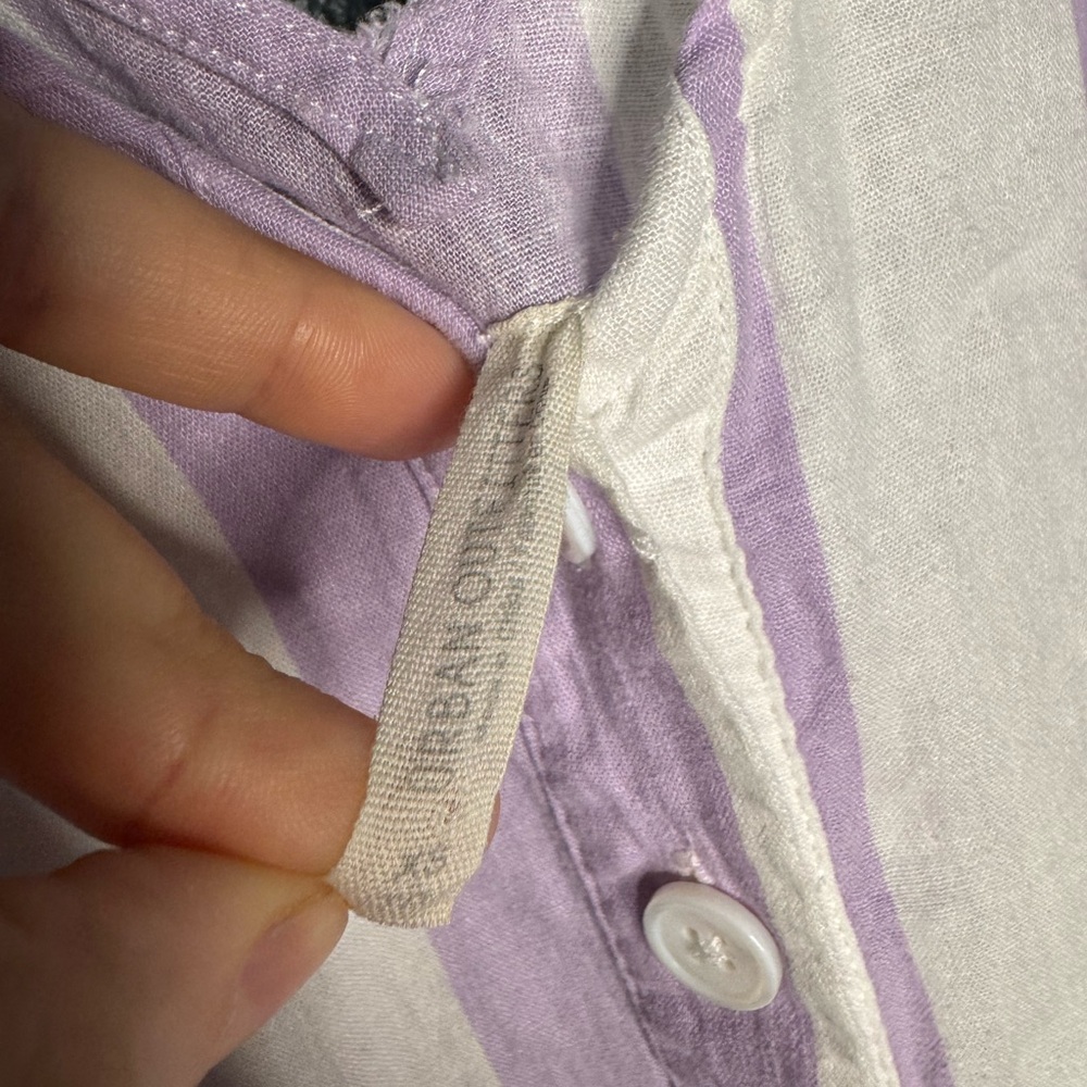 Urban Outfitters Purple and White Stripe Linen Midi Dress - Picture 6 of 8